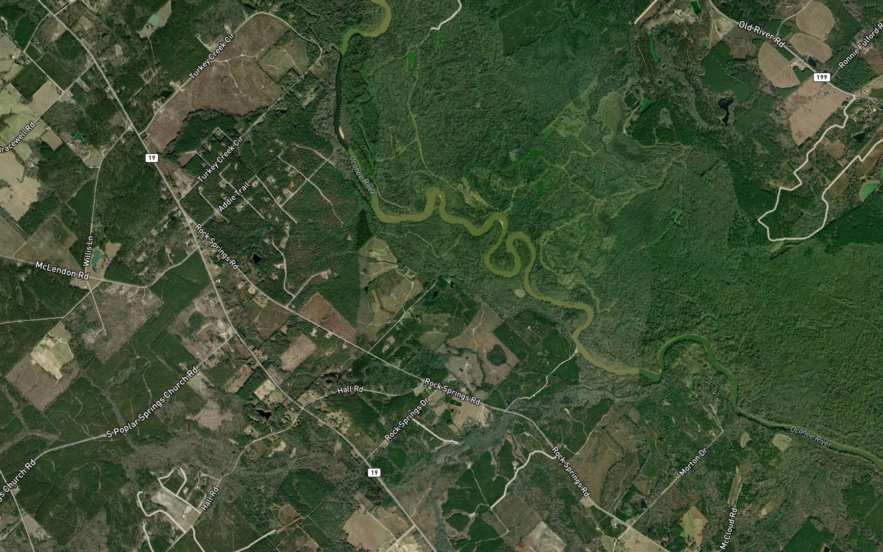 Satellite map of the Rock Springs