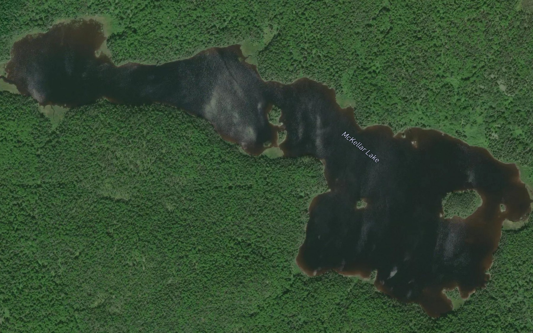 Satellite map of the McKellar Lake