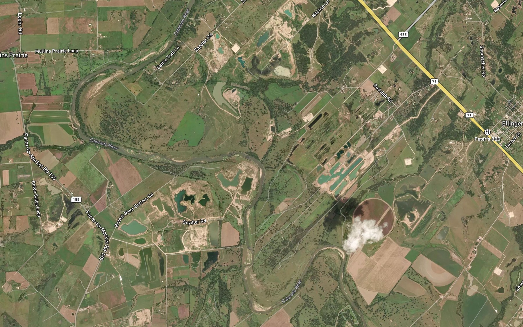Satellite map of the Ross Creek