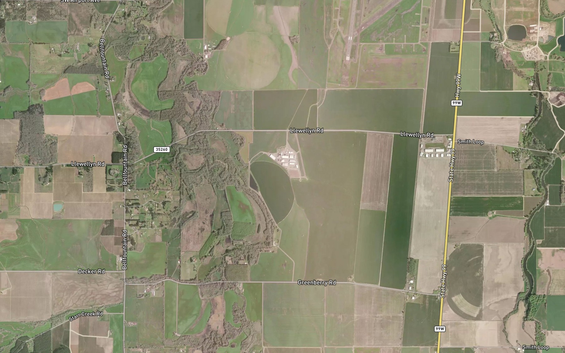 Satellite map of the Whitby Ditch