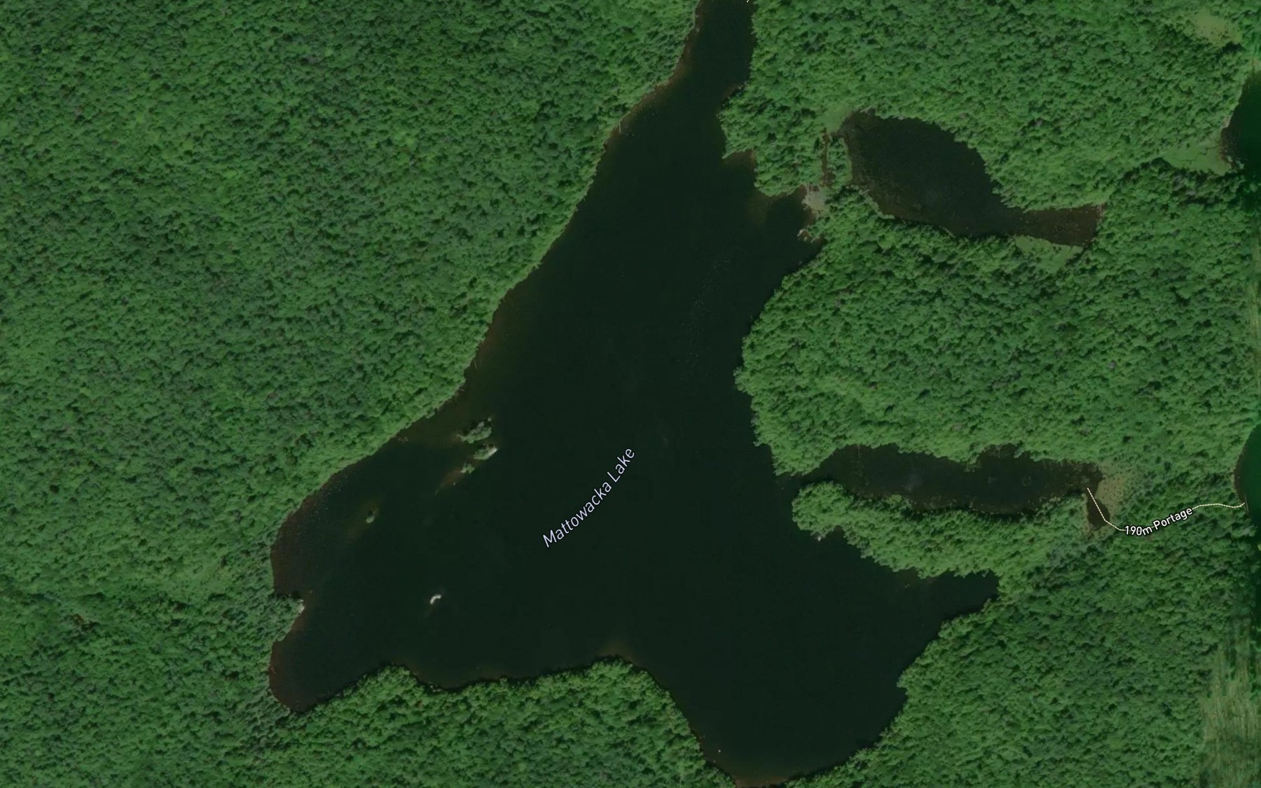 Satellite map of the Mattowacka Lake