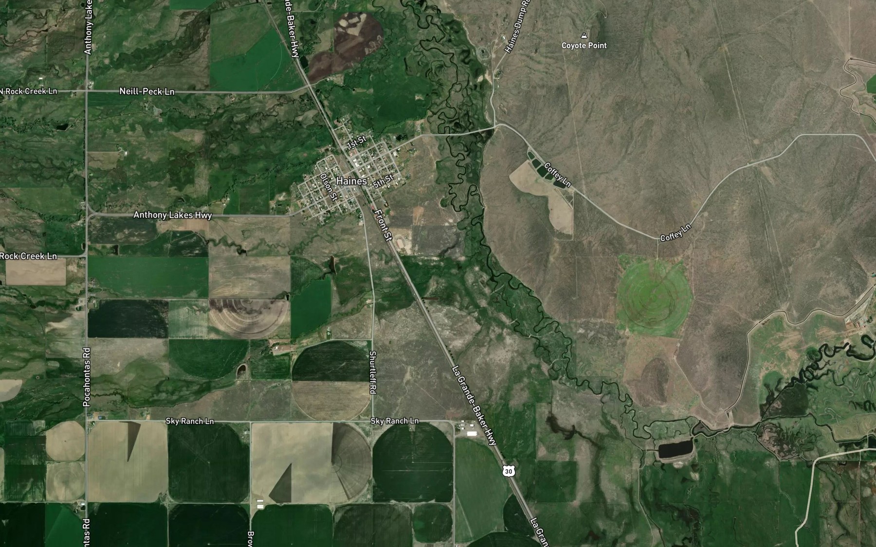 Satellite map of the Favorite Slough