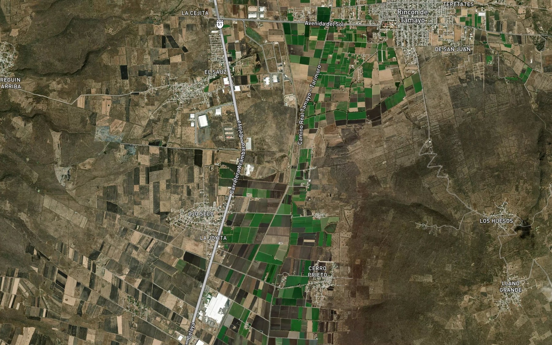 Satellite map of the Paso Ancho