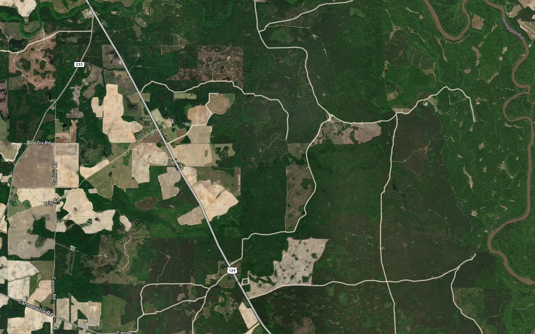 Satellite map of the Gum Creek