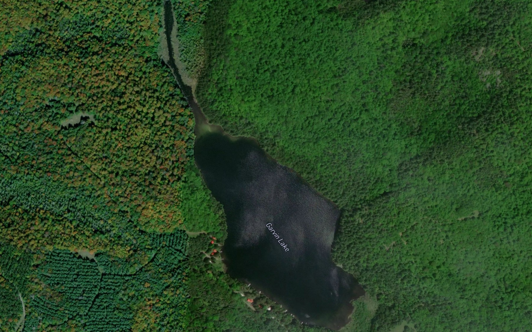 Satellite map of the Garvin Lake