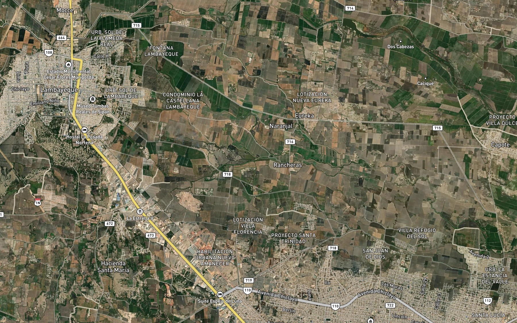 Satellite map of the Rio Lambayeque