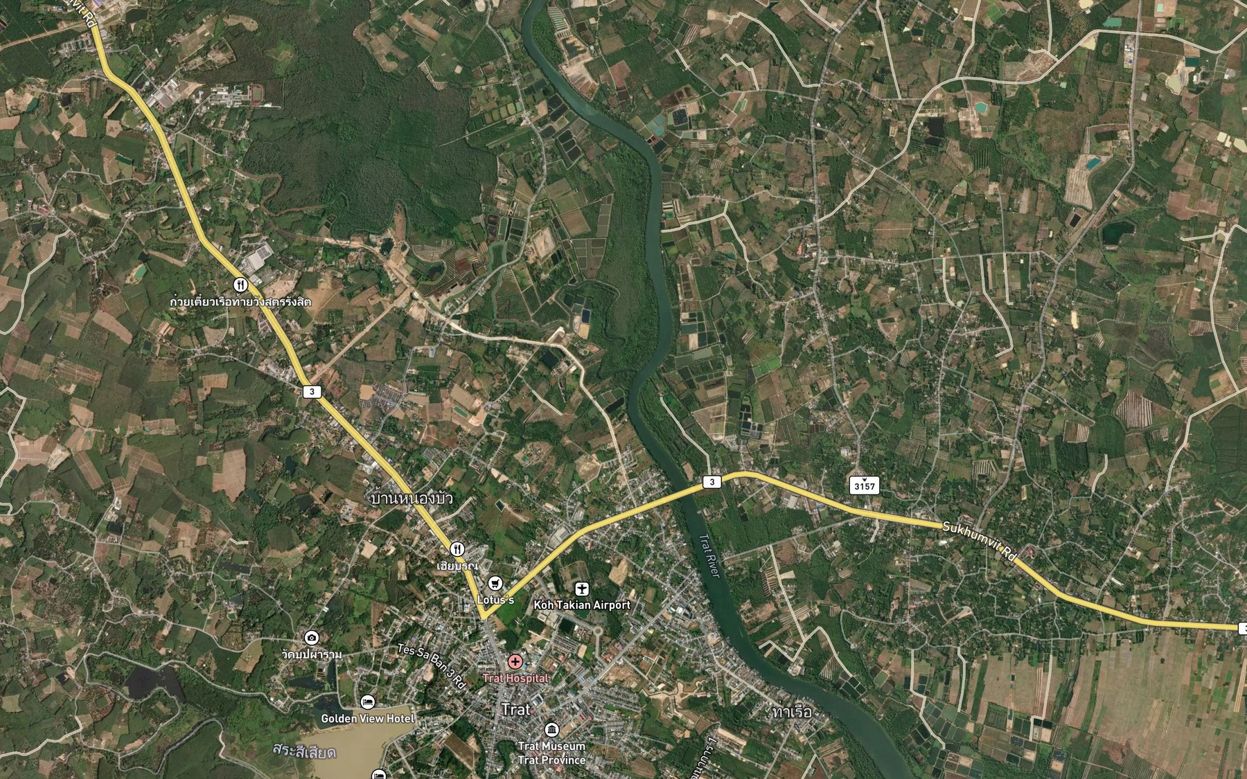 Satellite map of the Khlong Nong Bua