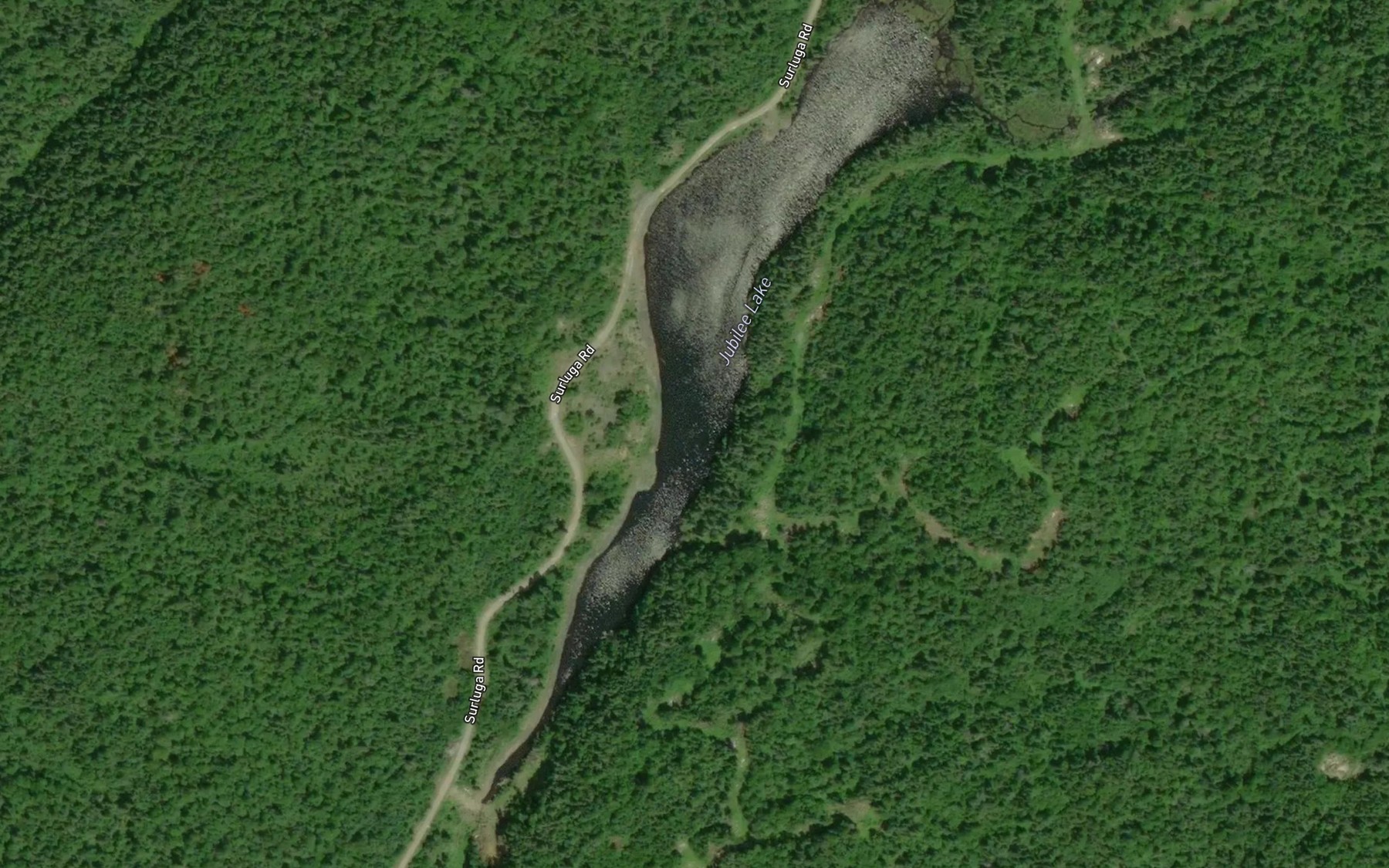 Satellite map of the Jubilee Lake