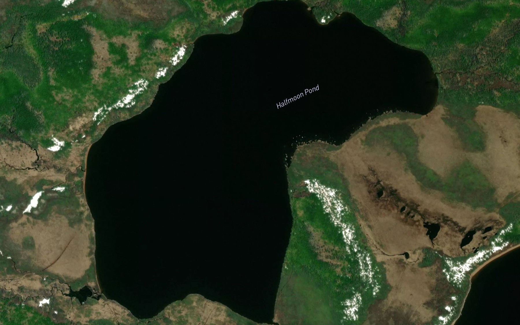 Satellite map of the Halfmoon Pond