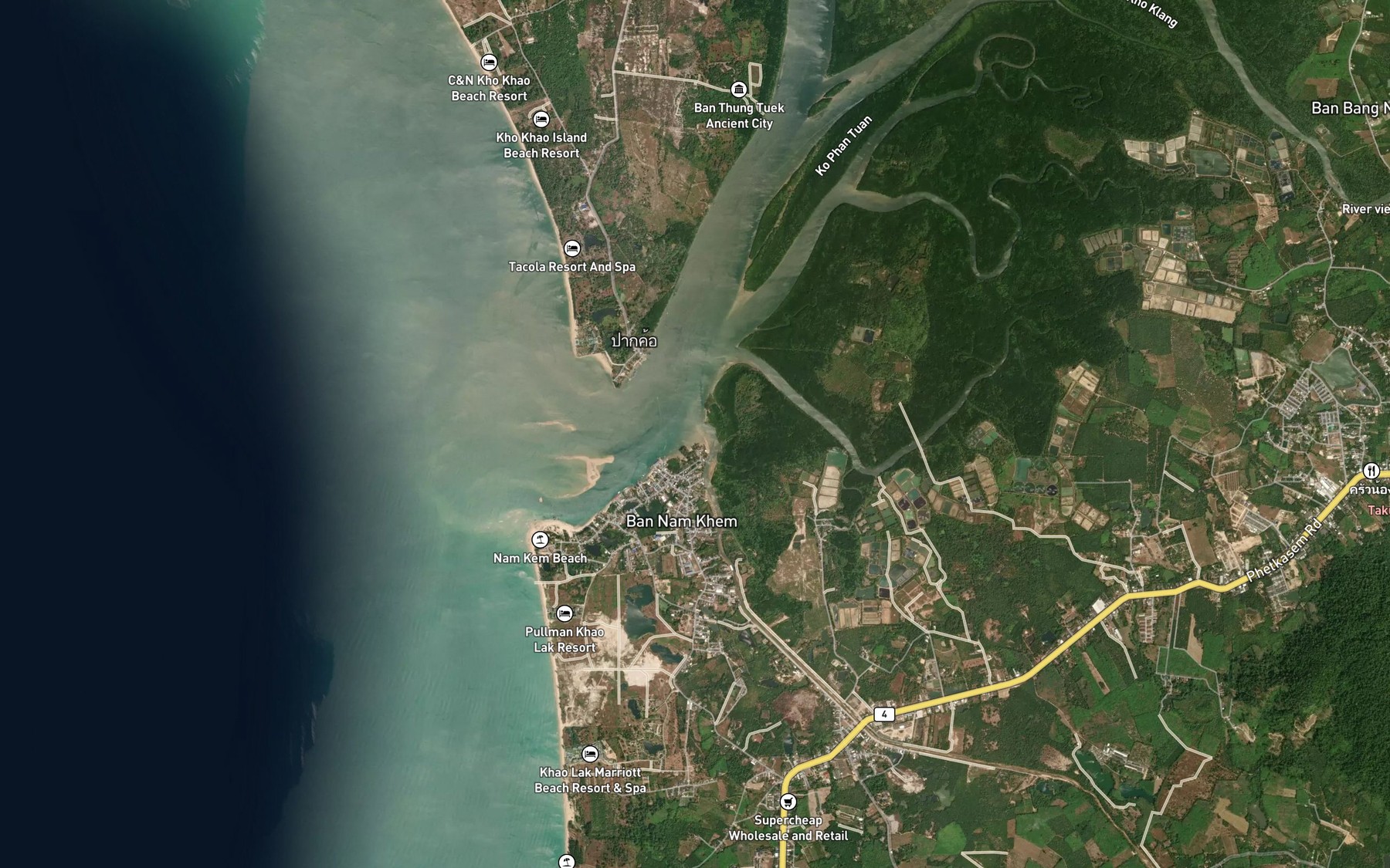 Satellite map of the Khlong Bang Muang