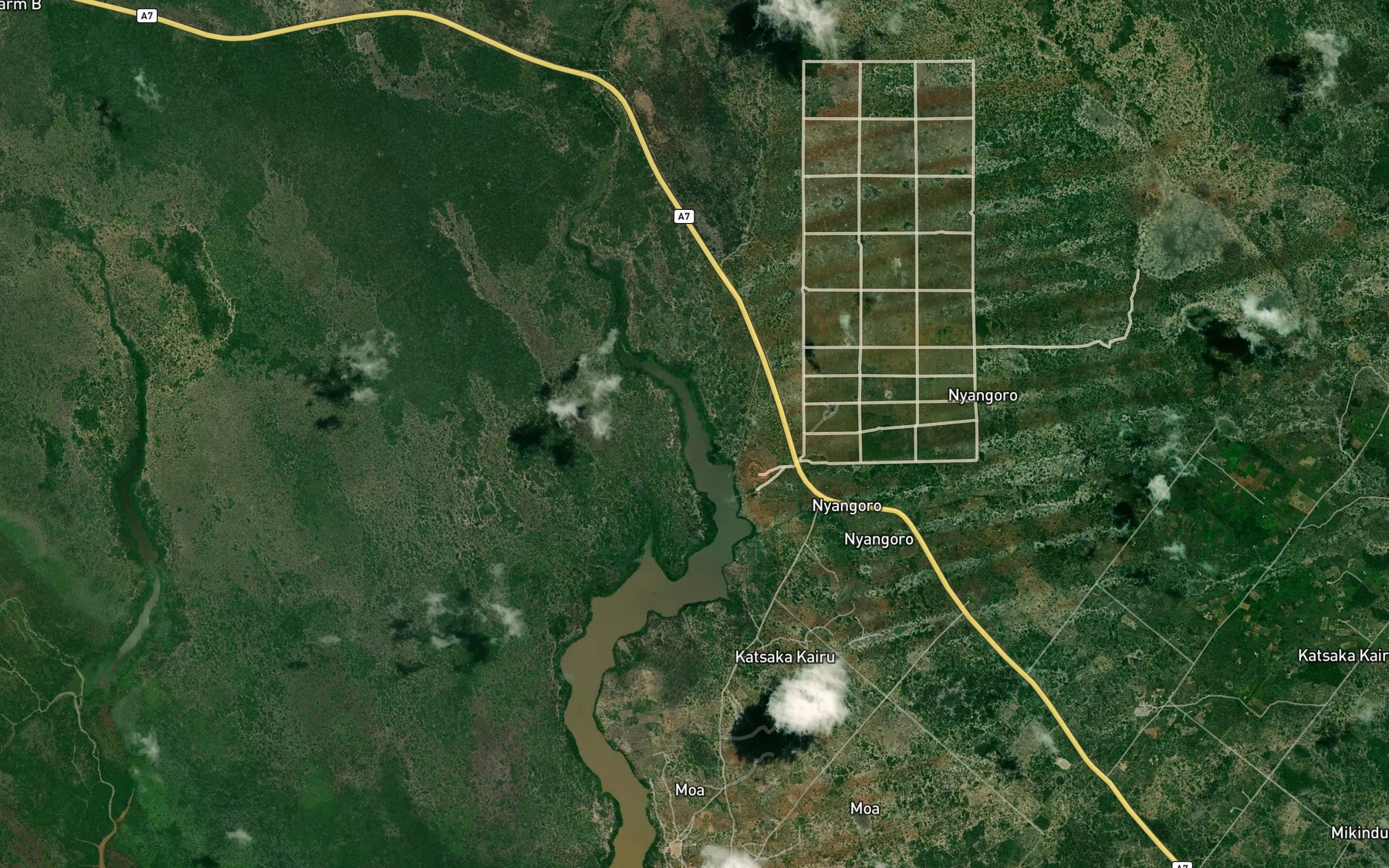 Satellite map of the Mkondo wa Nyangoro