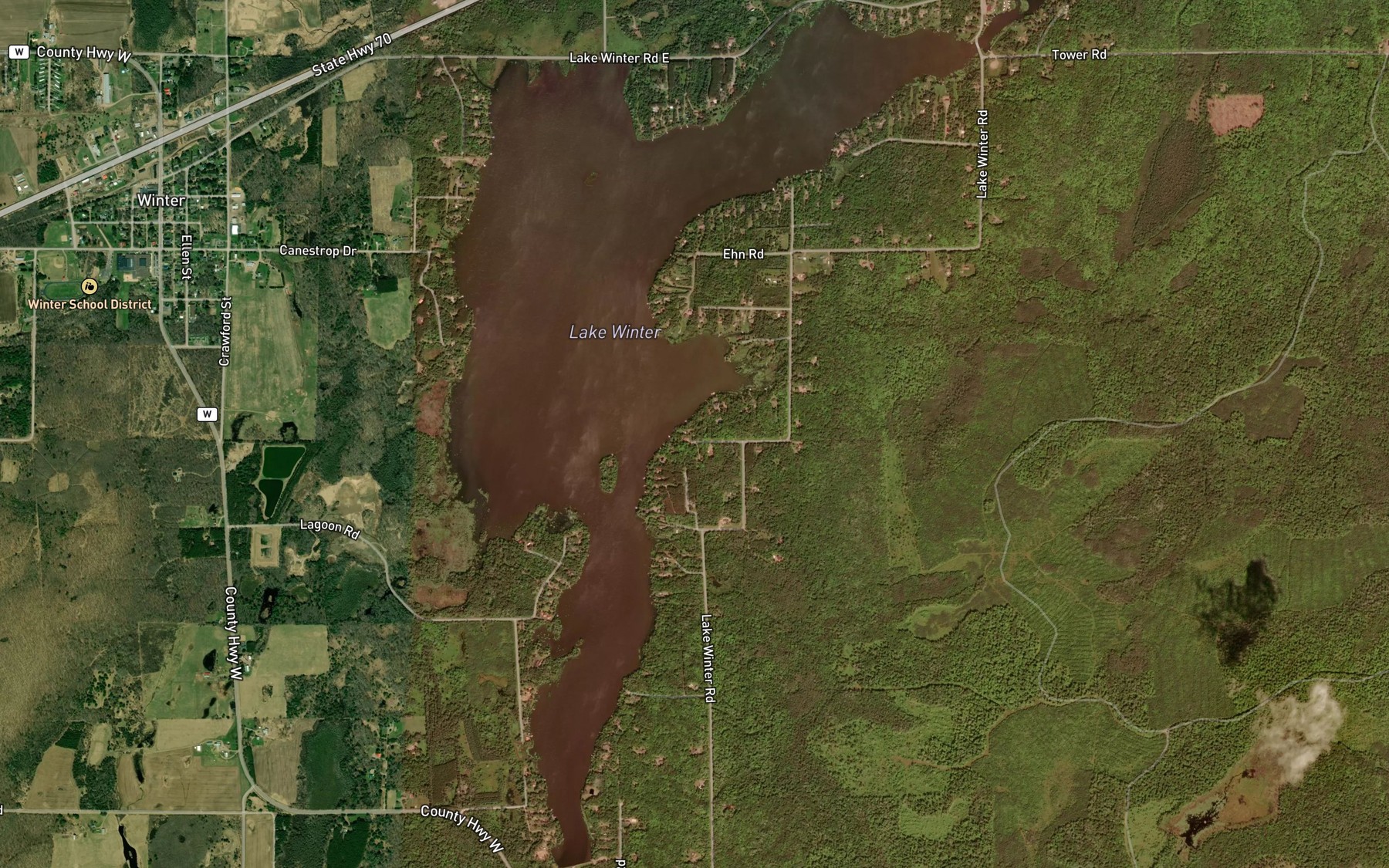 Satellite map of the Lake Winter