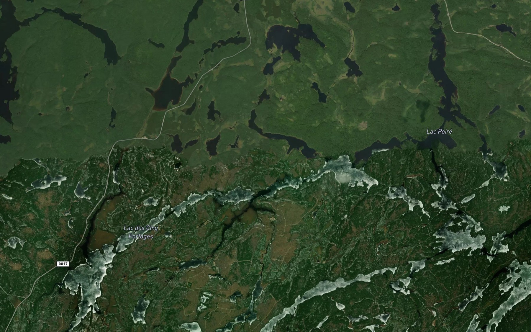 Satellite map of the Lac des Cinq Portages