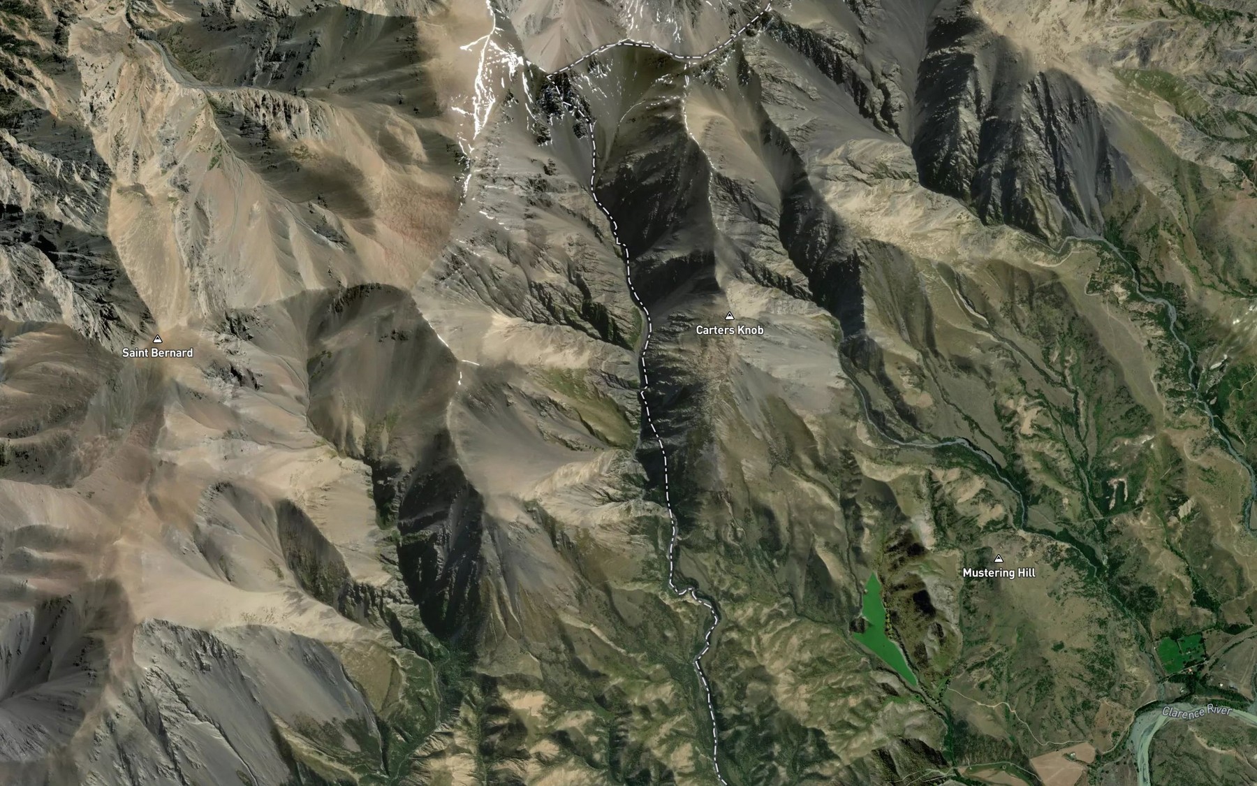 Satellite map of the Red Hill Stream
