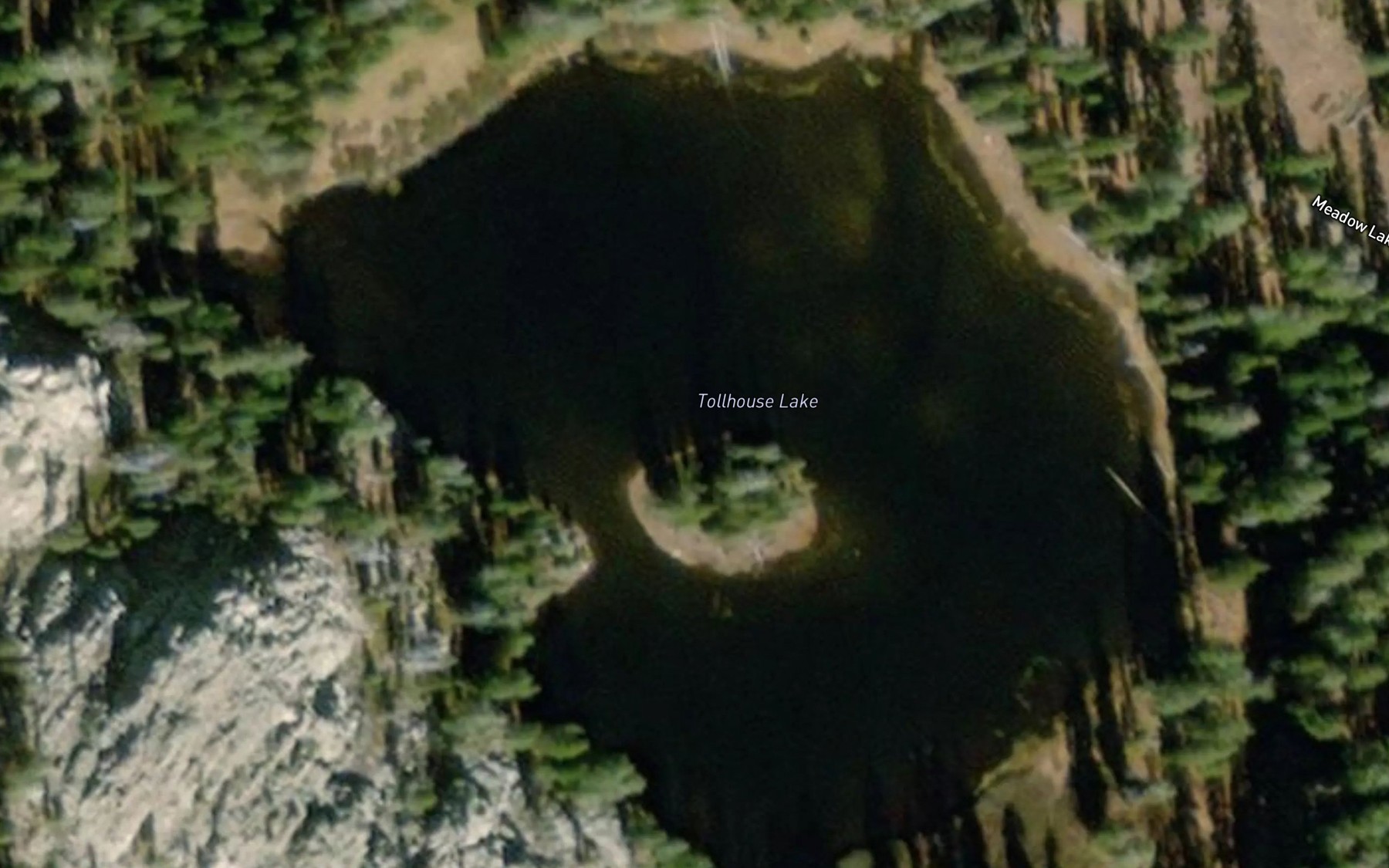 Satellite map of the Tollhouse Lake