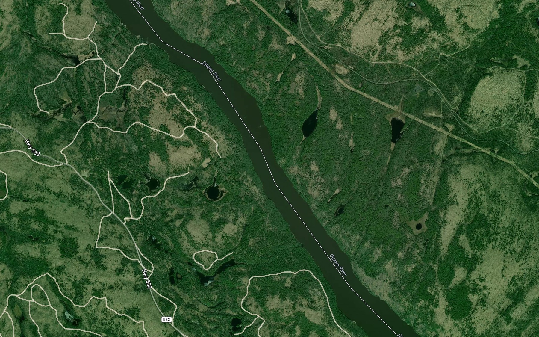 Satellite map of the Lac la Cave