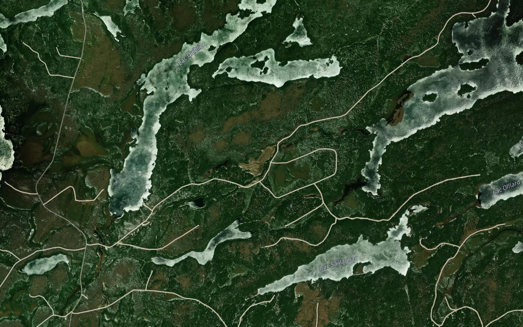 Satellite map of the Lac Lanveur