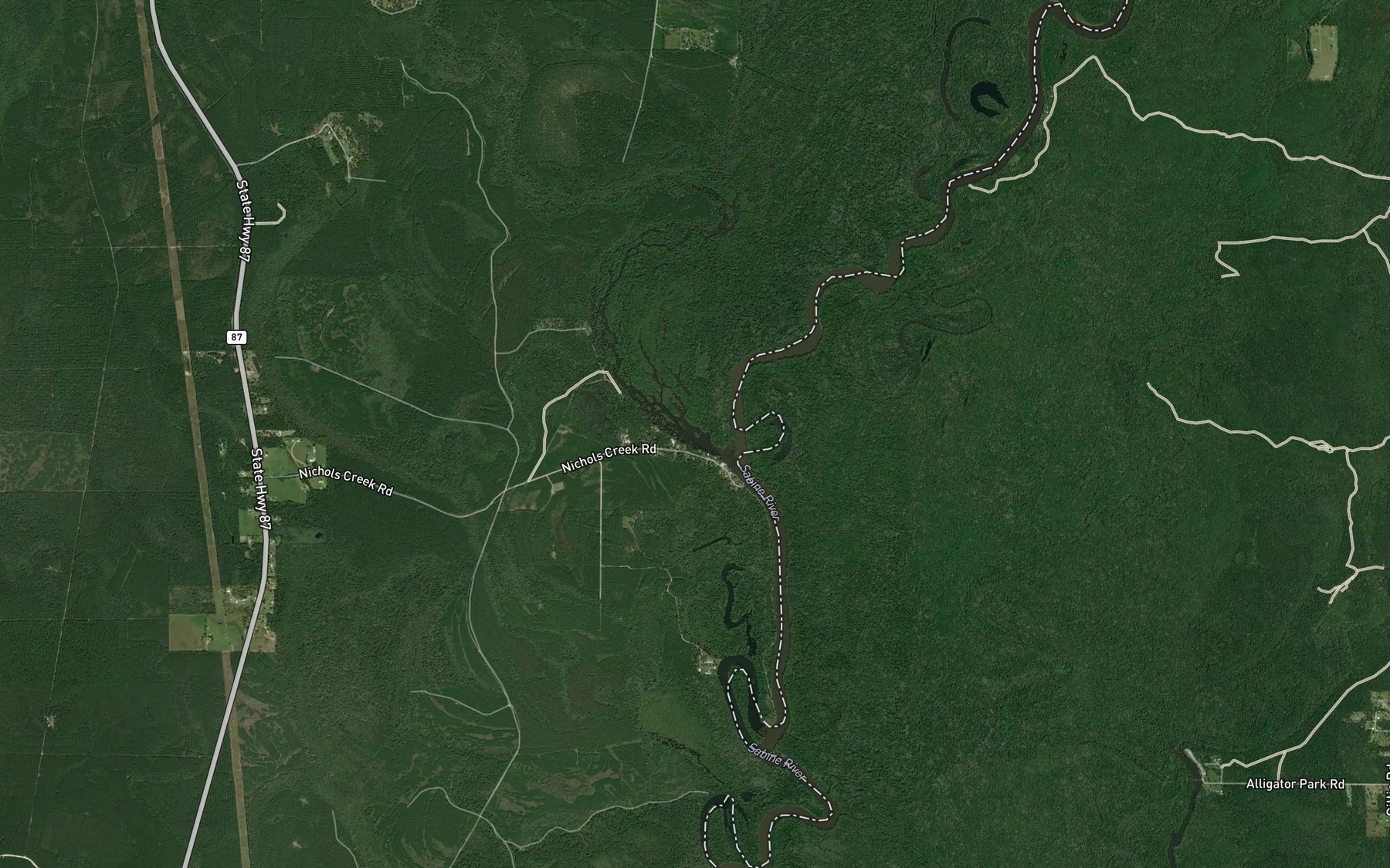Satellite map of the Nichols Creek