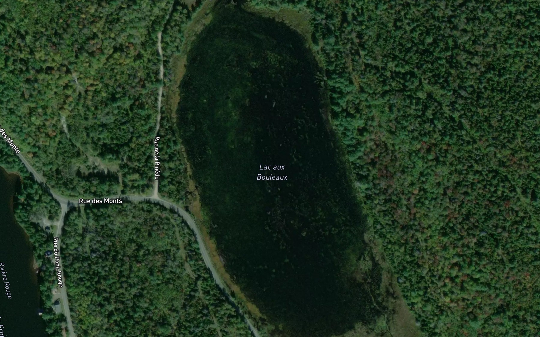 Satellite map of the Lac aux Bouleaux