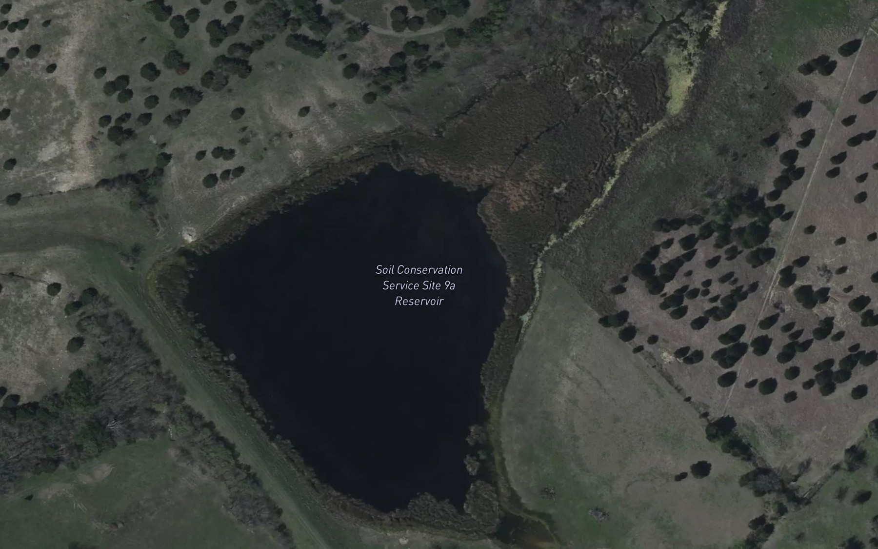 Satellite map of the Soil Conservation Service Site 9a Reservoir