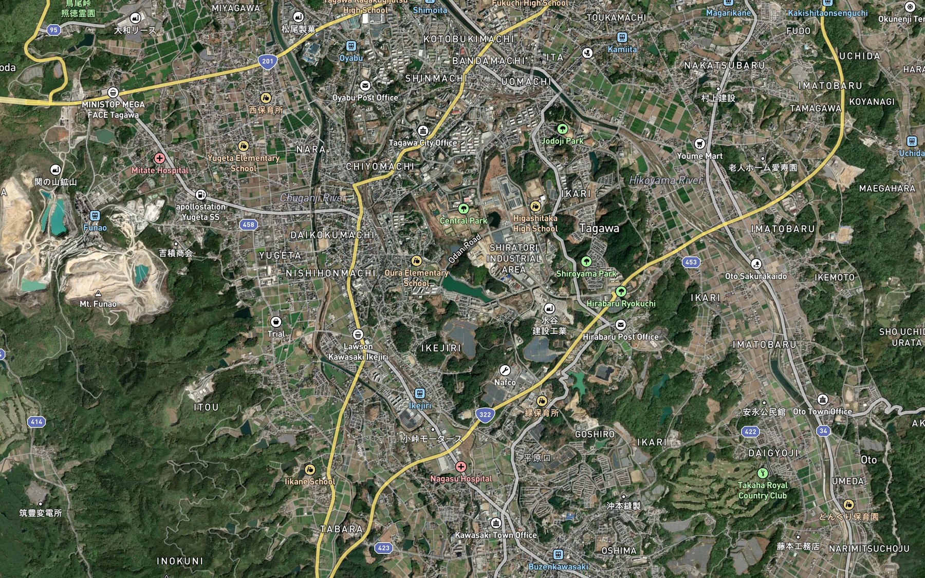 Satellite map of the Oura Ike
