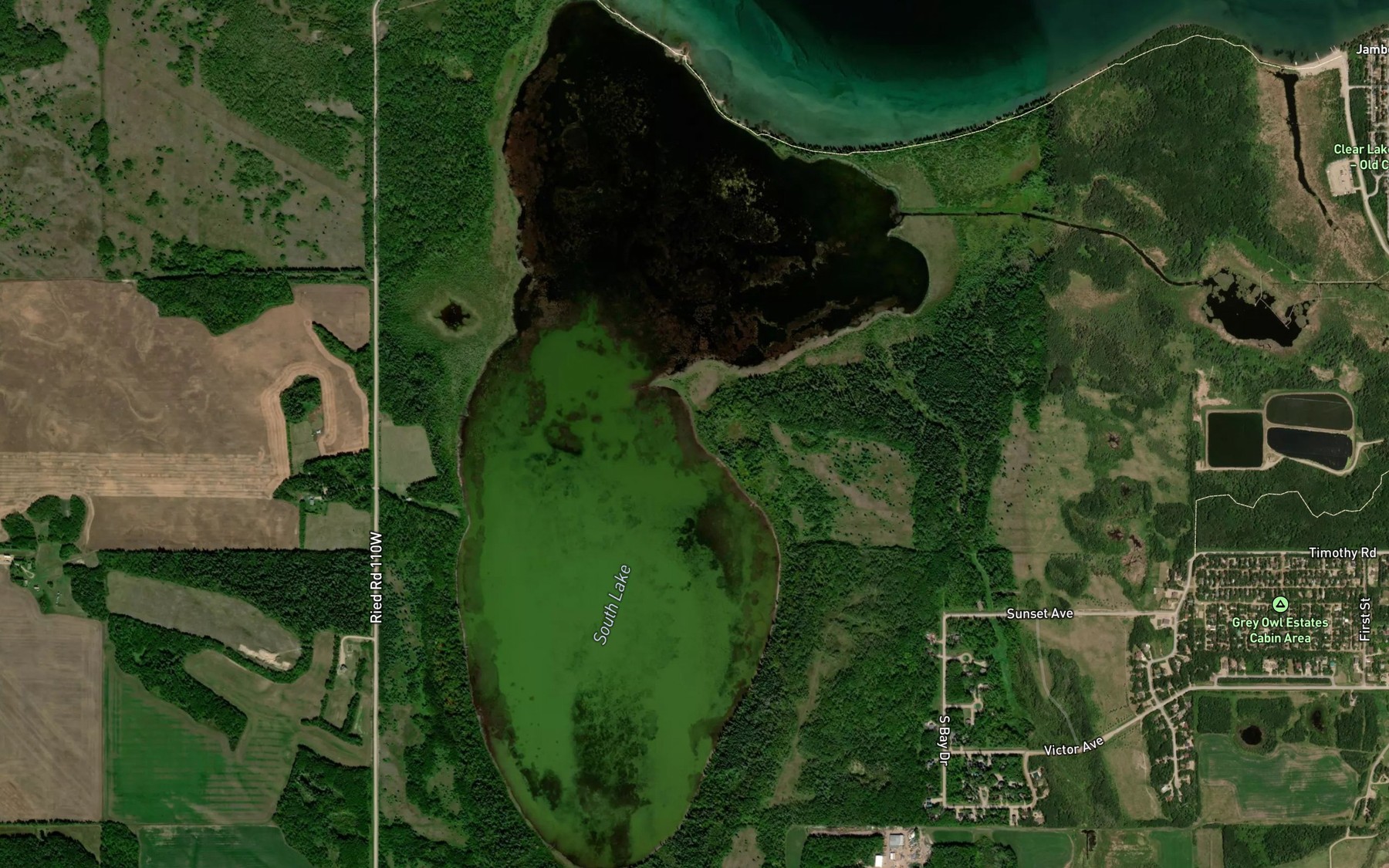 Satellite map of the South Lake