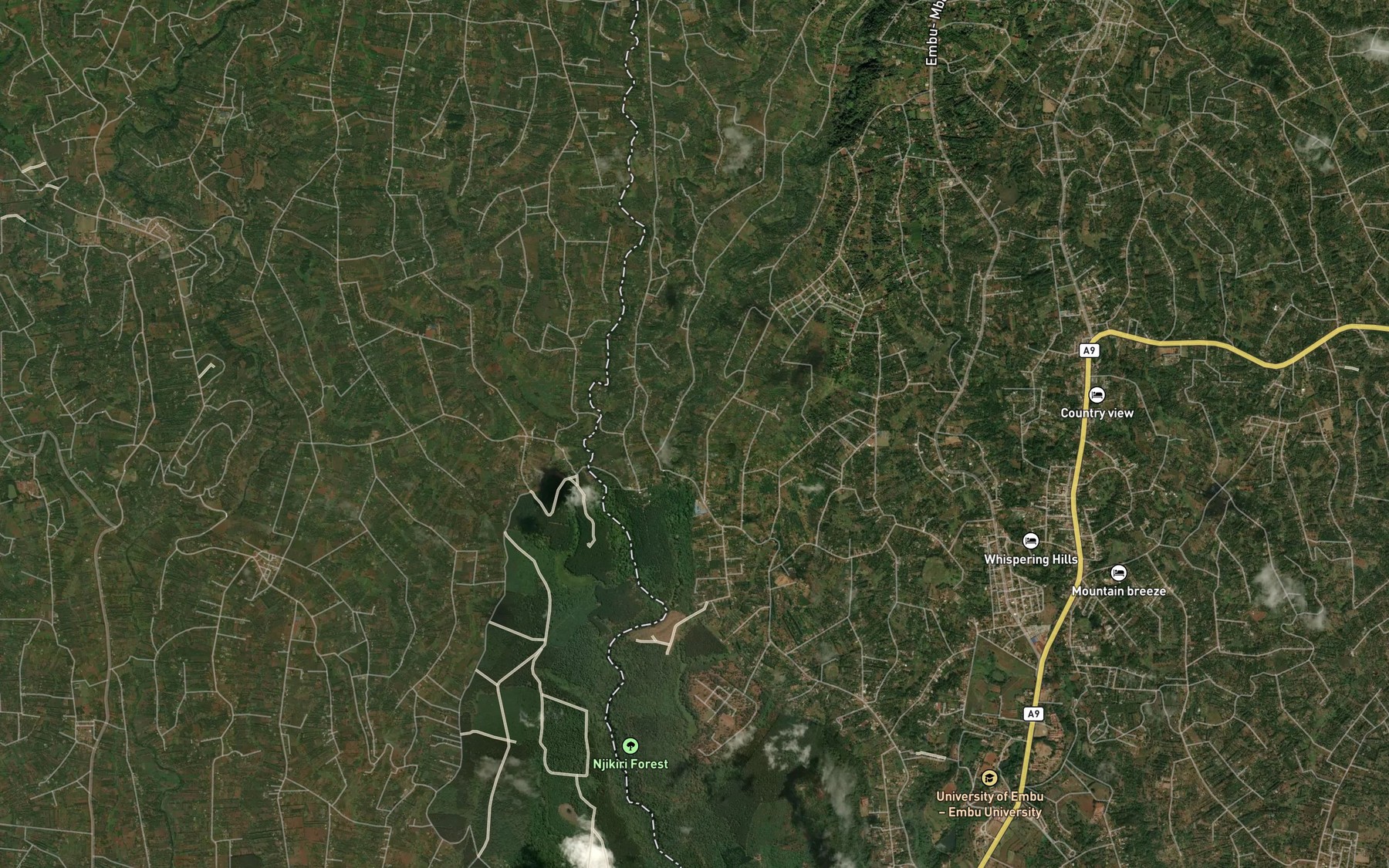 Satellite map of the Gichangai