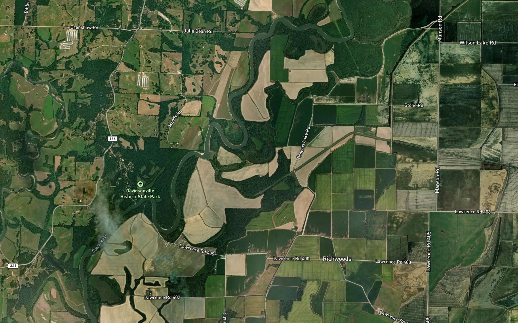 Satellite map of the Wilson Lake