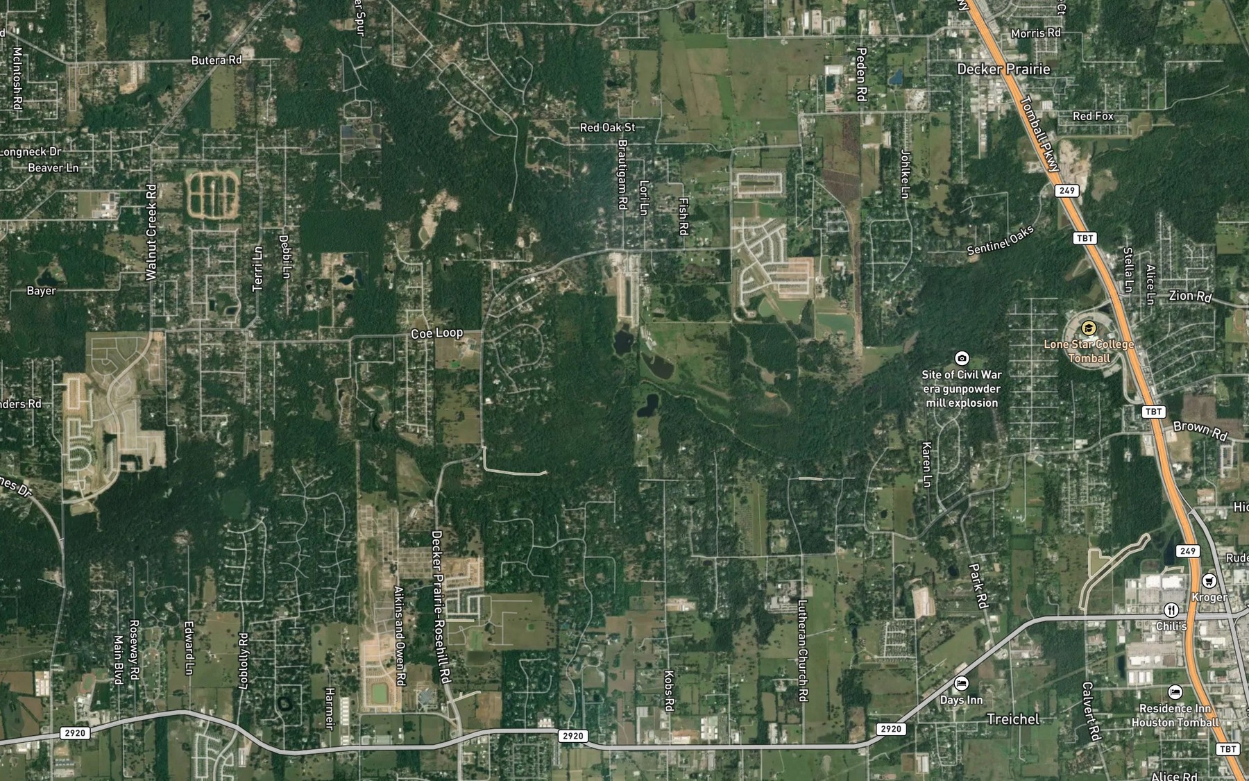 Satellite map of the Walnut Creek
