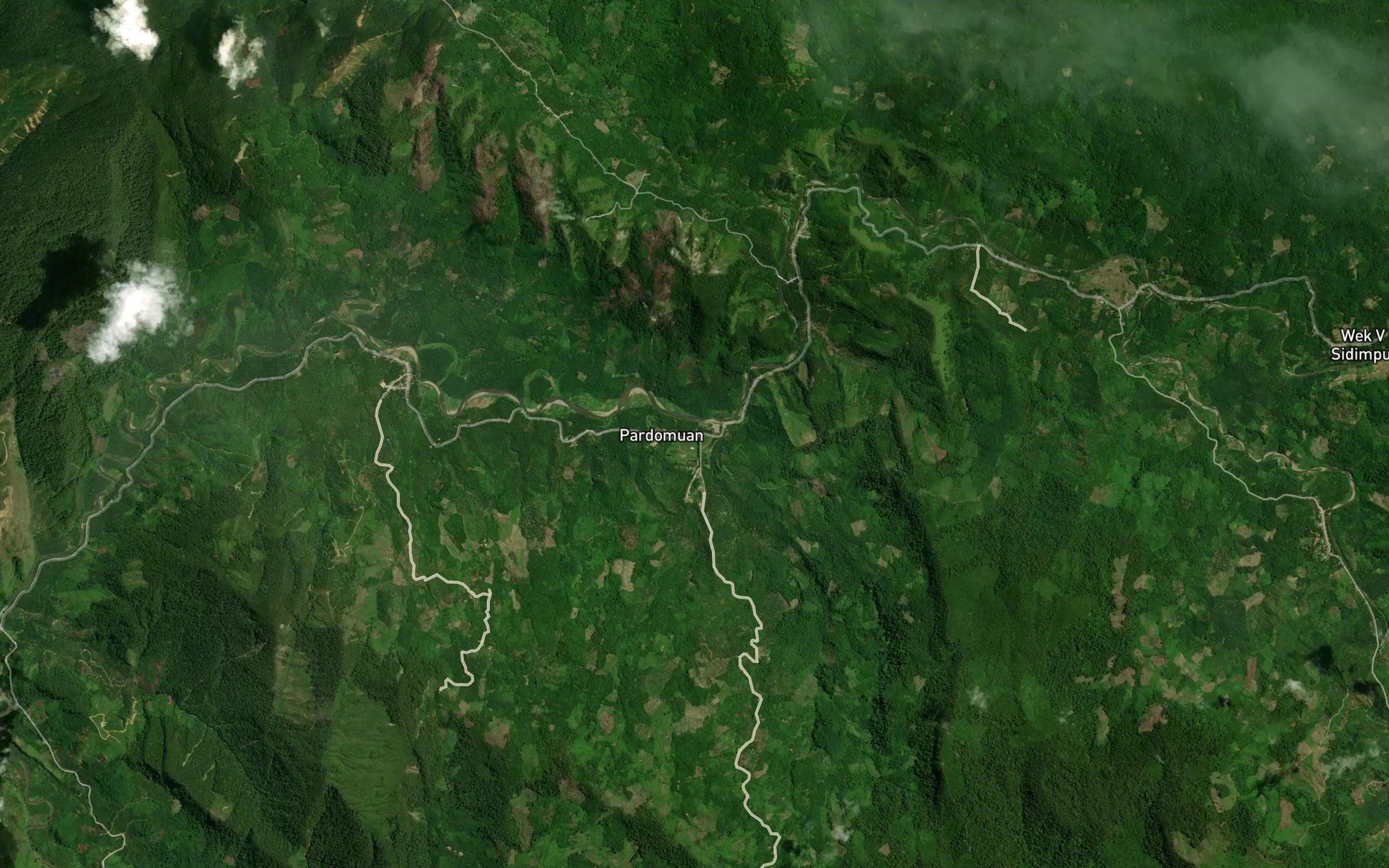 Satellite map of the Aek Siondop na Godang