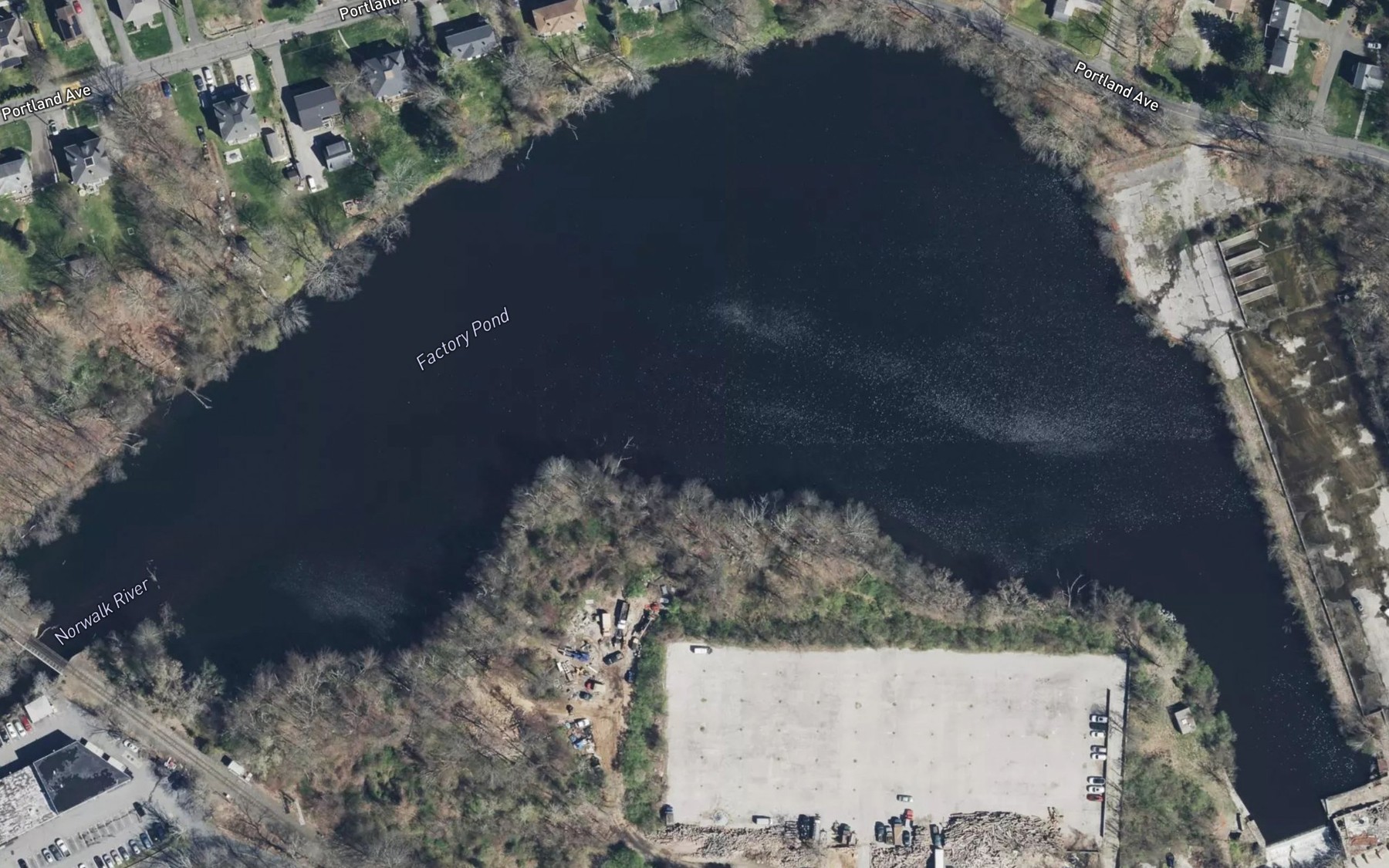 Satellite map of the Factory Pond