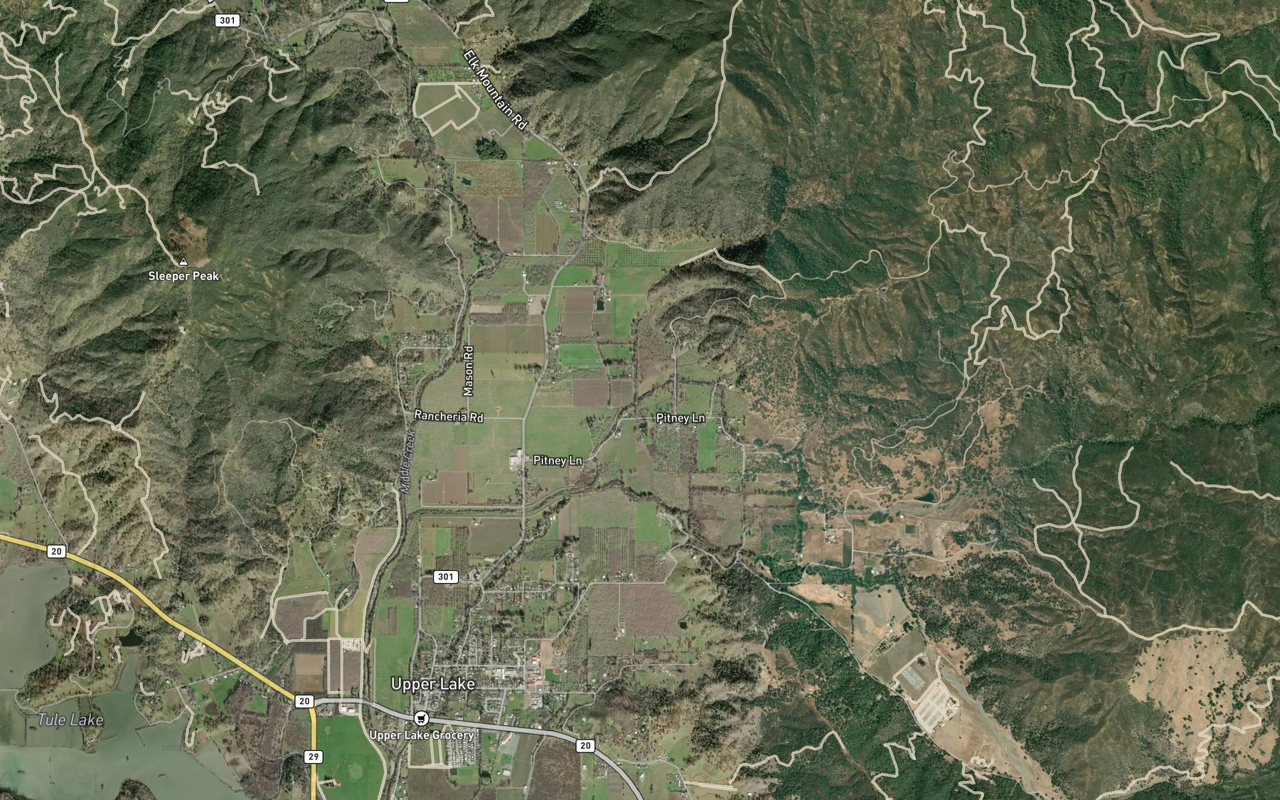 Satellite map of the Poge Creek