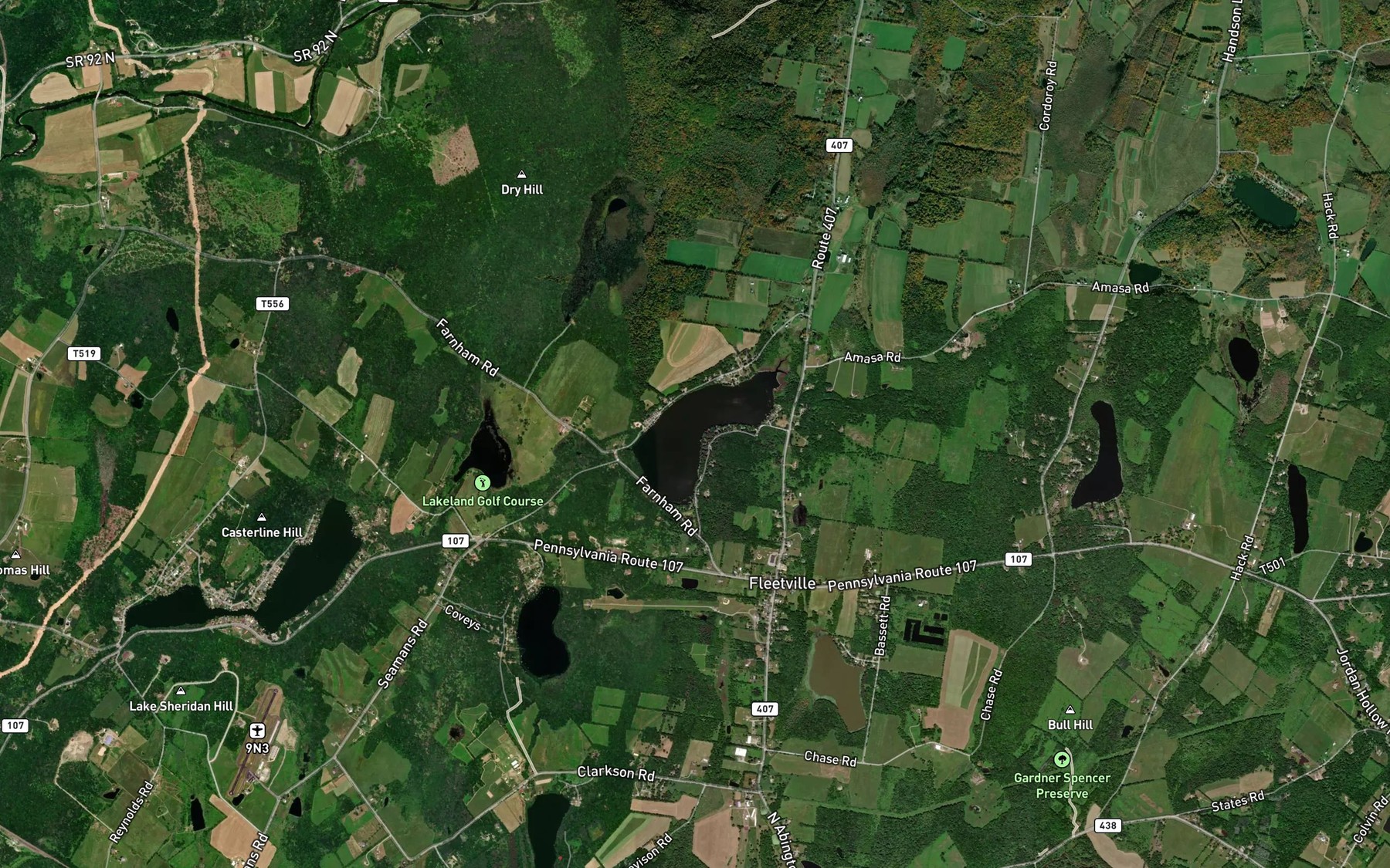 Satellite map of the Baylors Pond