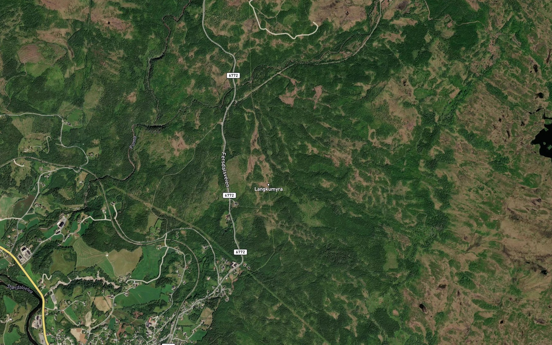 Satellite map of the Langkubekken