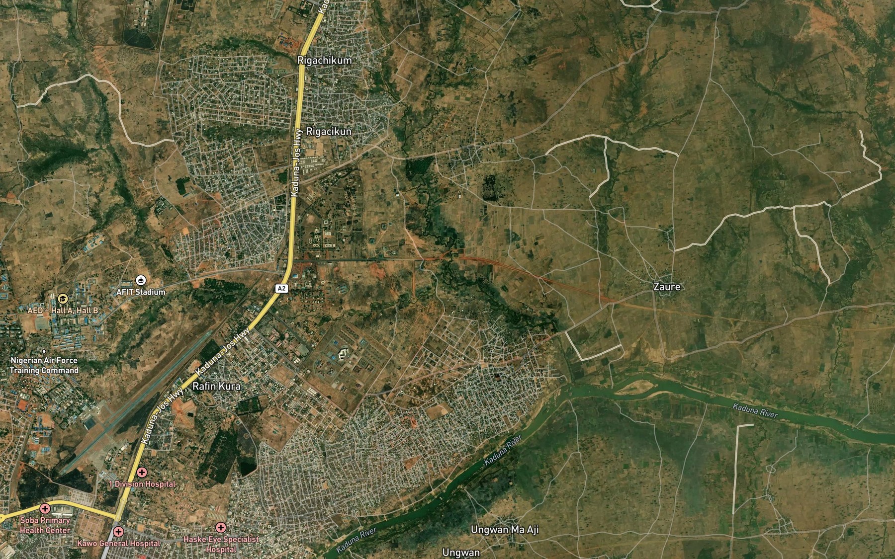 Satellite map of the River Kwara