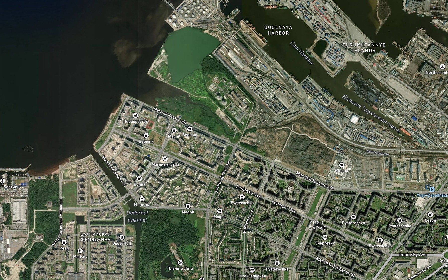 Satellite map of the Krasnen'kaya