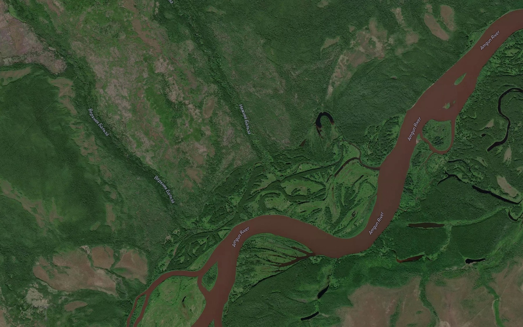 Satellite map of the Nizhnyaya Bal'za