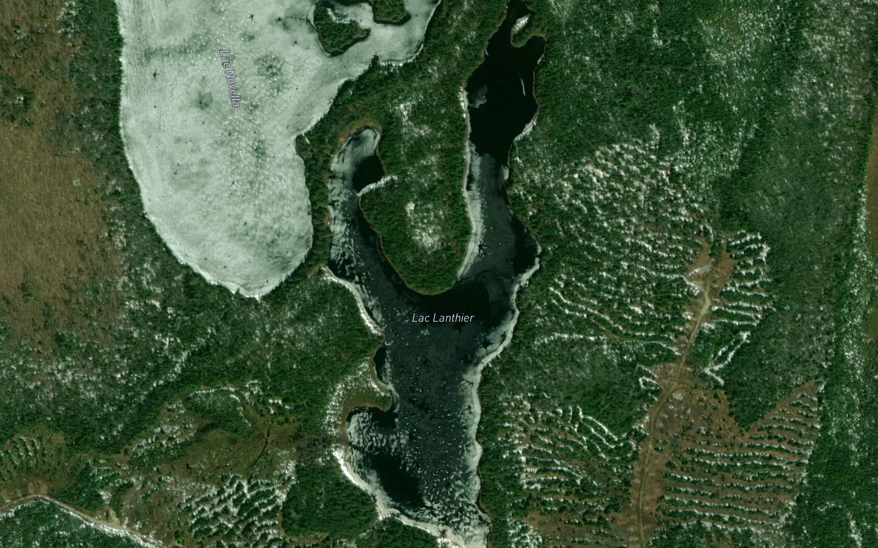 Satellite map of the Lac Lanthier