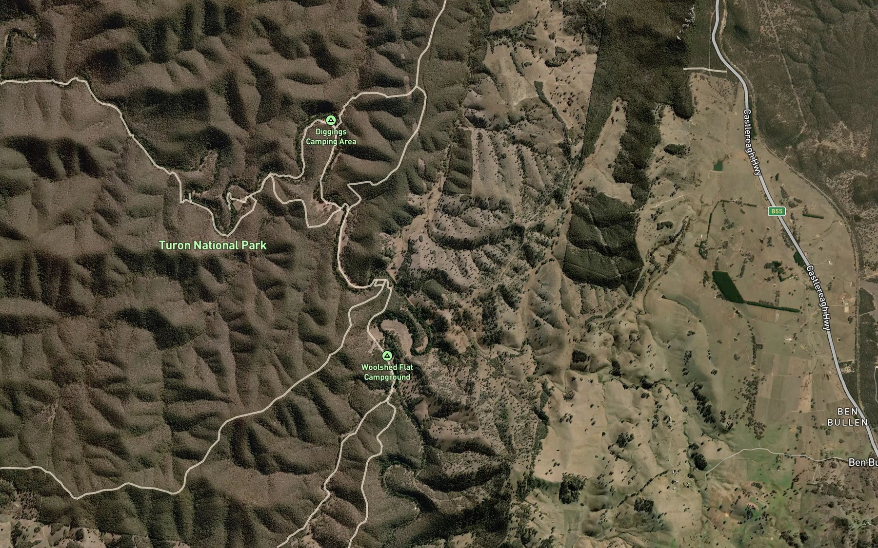 Satellite map of the Coolamigal Creek