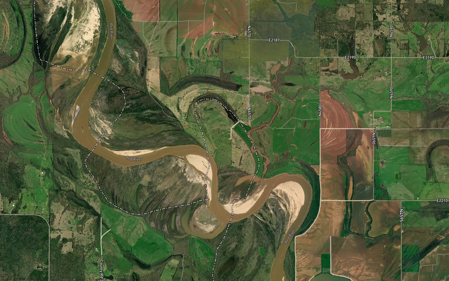 Satellite map of the Lick-Skillet Cut-Off