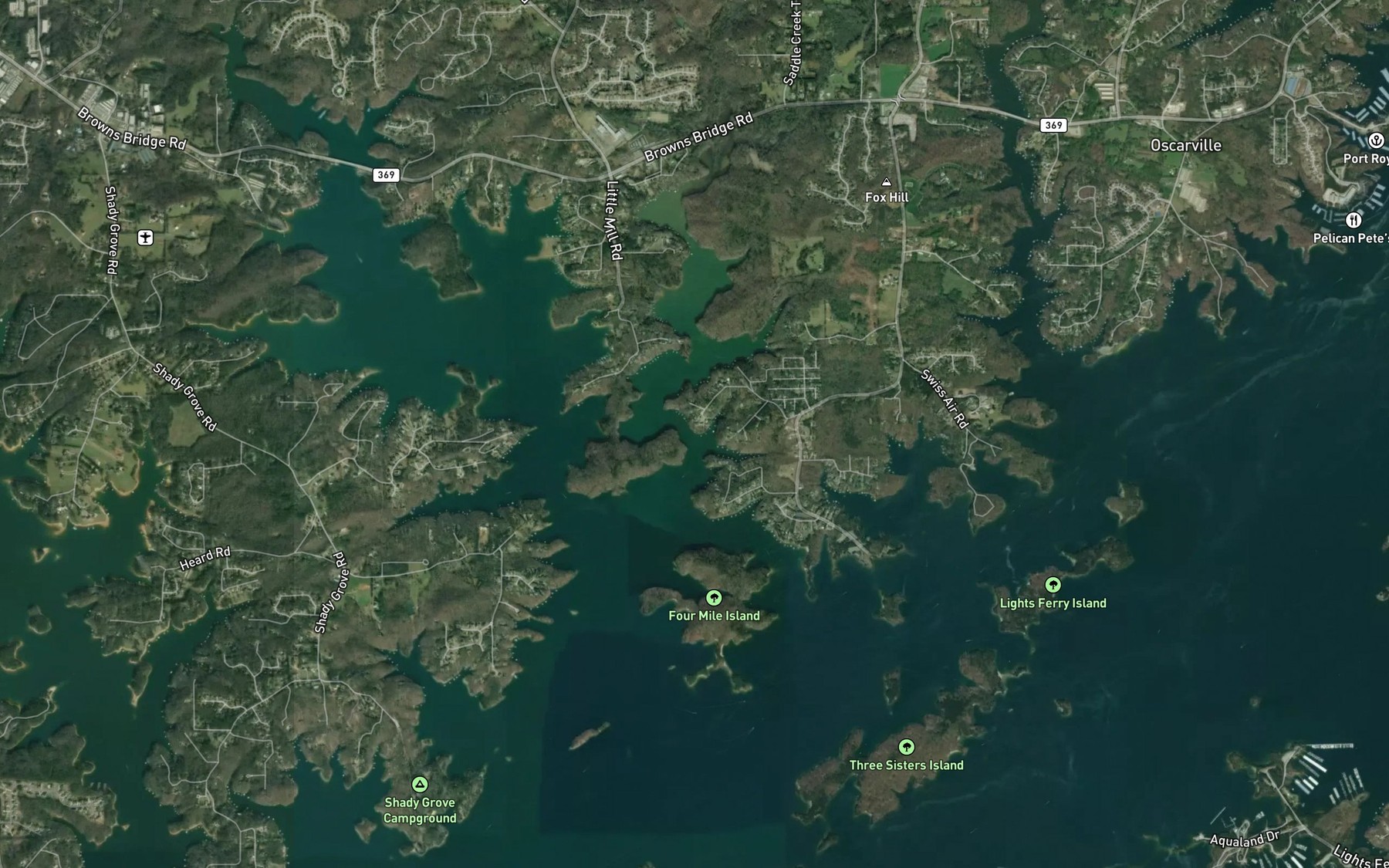 Satellite map of the Fourmile Creek