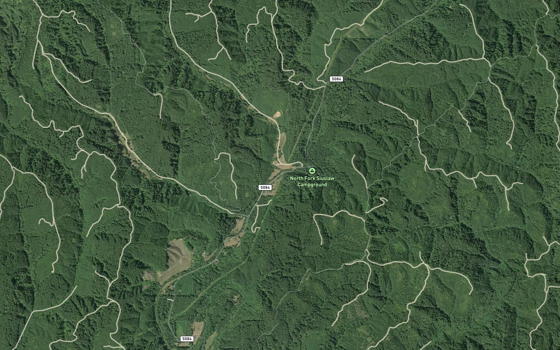 Satellite map of the Wilhelm Creek