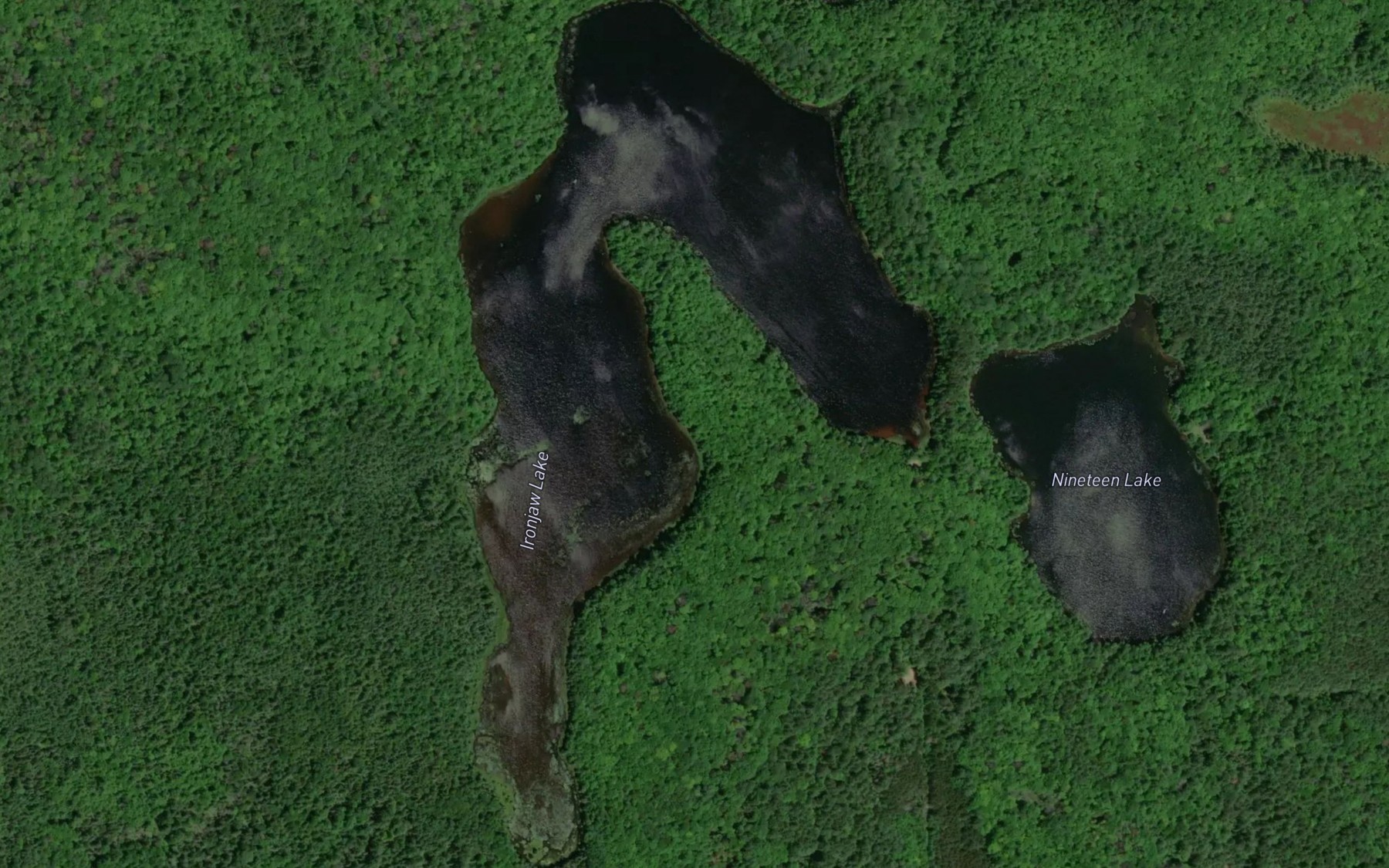 Satellite map of the Ironjaw Lake