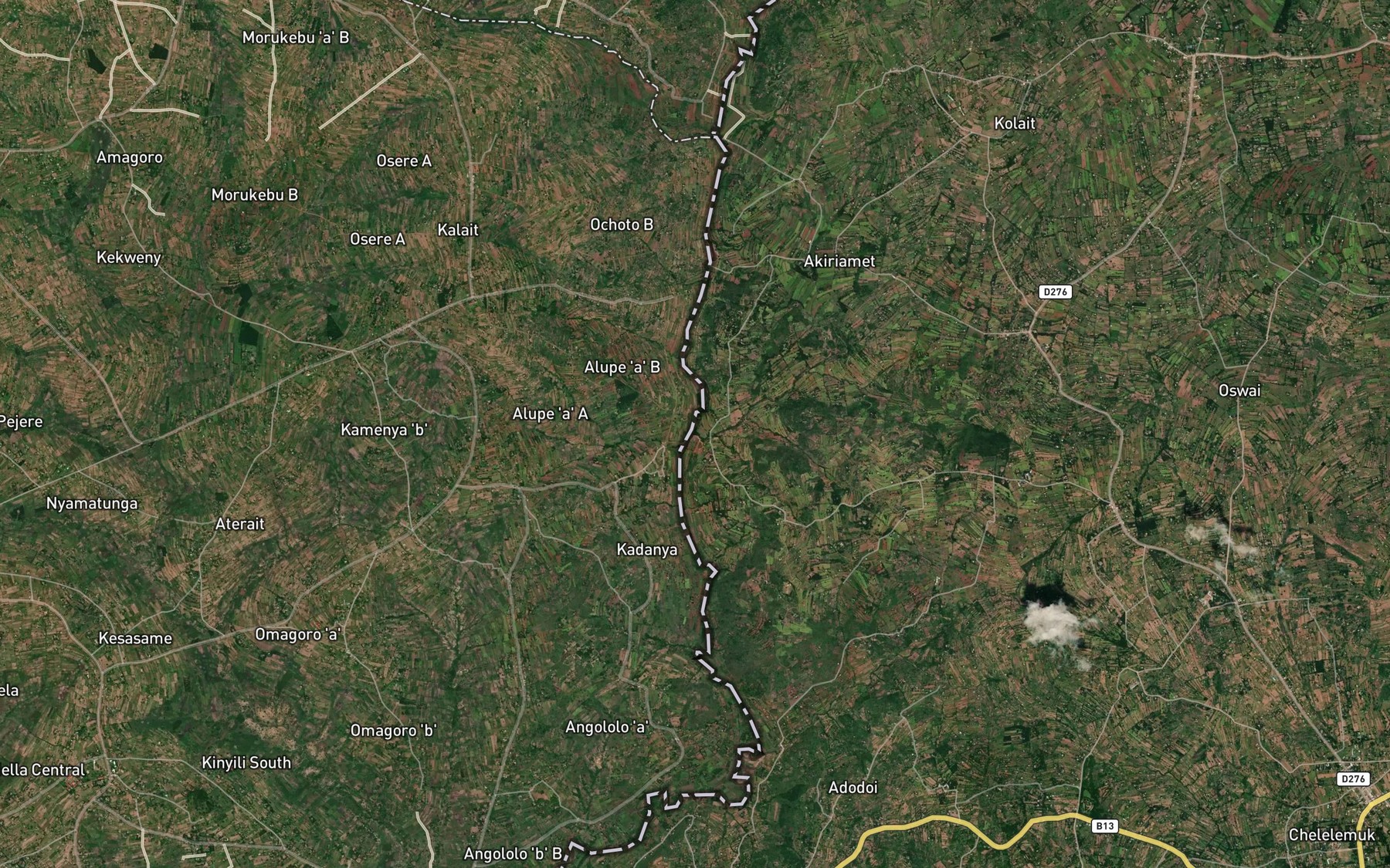 Satellite map of the Kasinge
