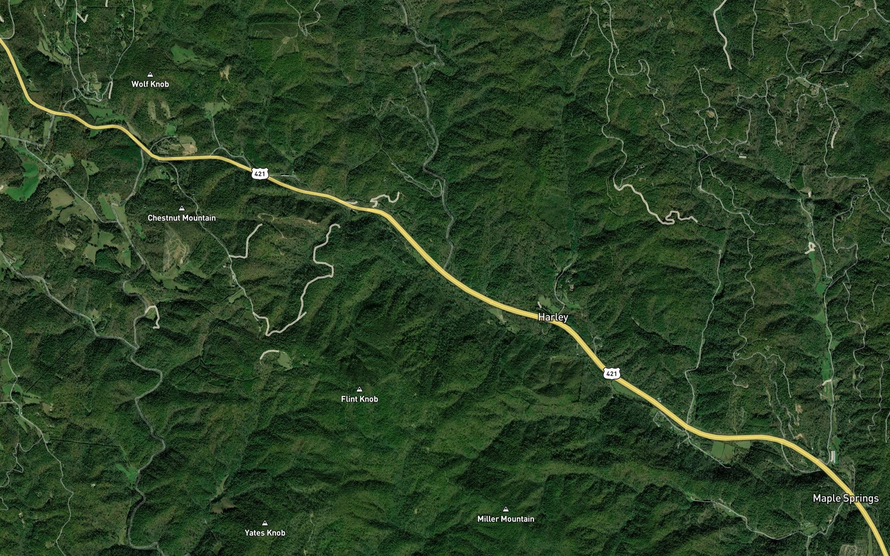 Satellite map of the Fall Creek