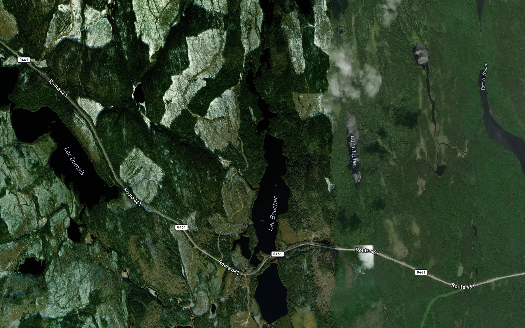 Satellite map of the Lac Boucher