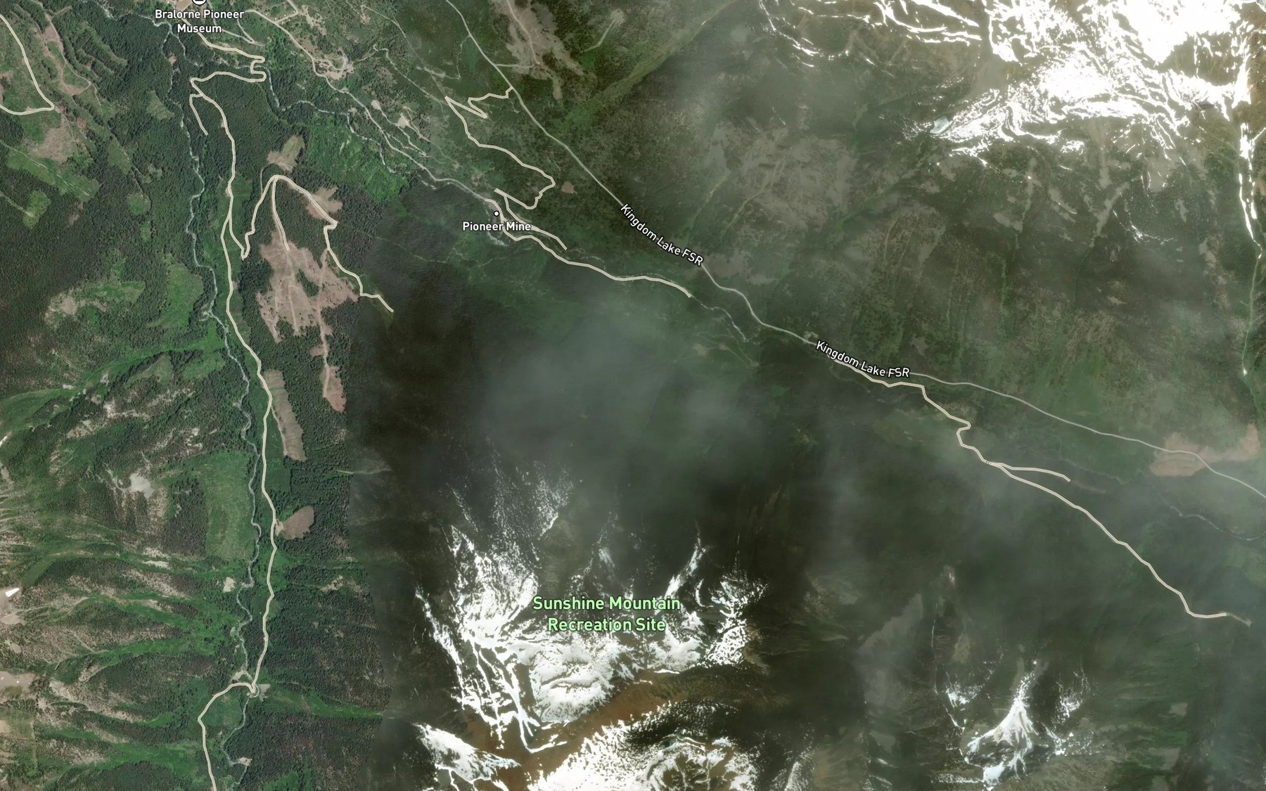 Satellite map of the President Creek