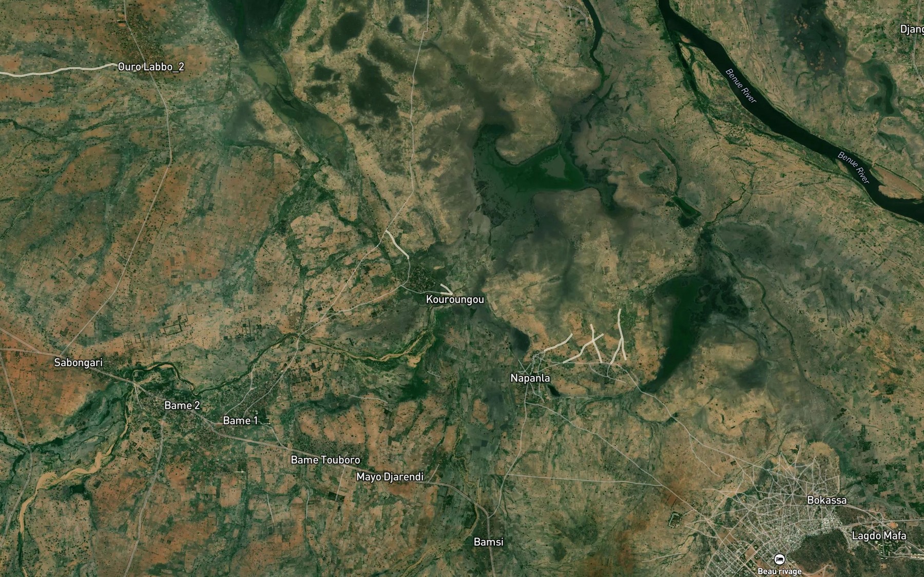 Satellite map of the Mayo Boyou