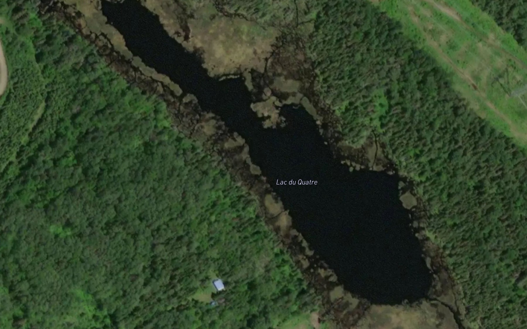 Satellite map of the Lac du Quatre