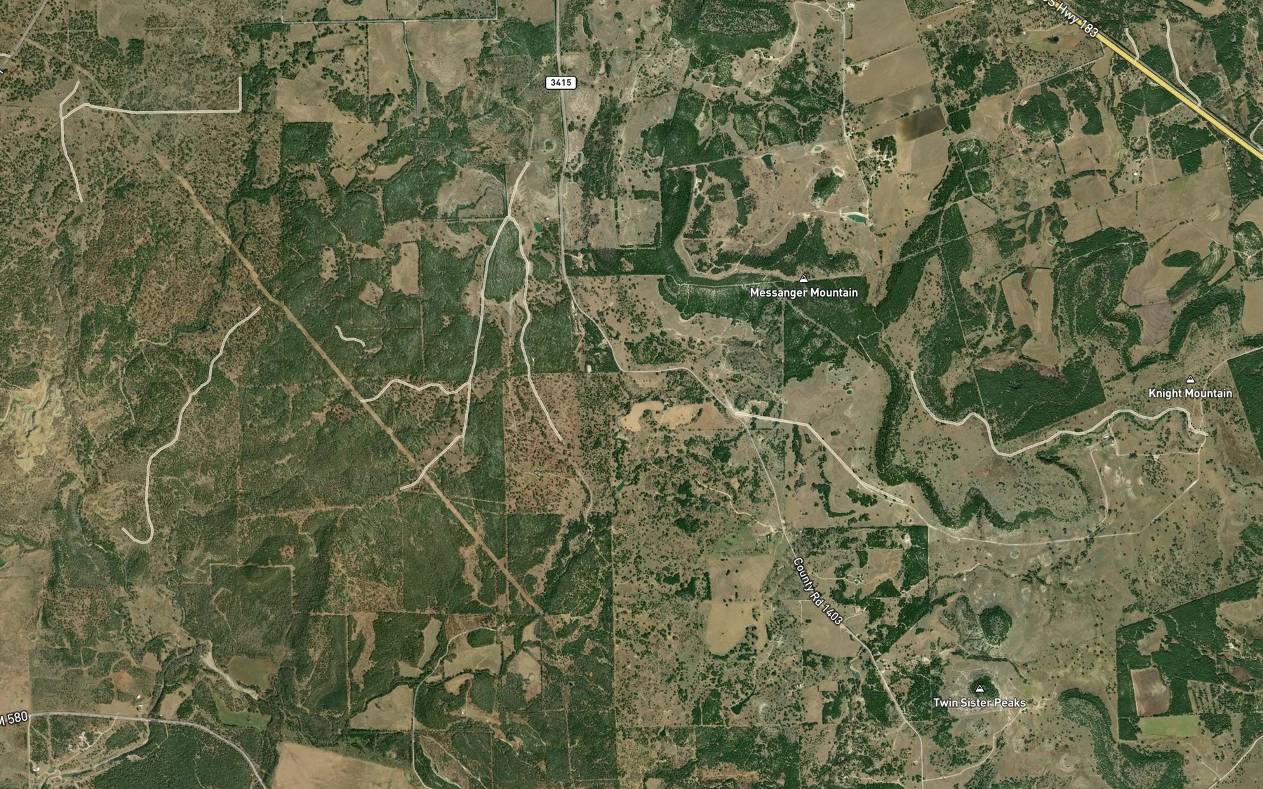 Satellite map of the Dugout Creek